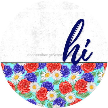 Patriotic Door Hanger Hi Dco - 01460 - Dh 18’ Round Wood